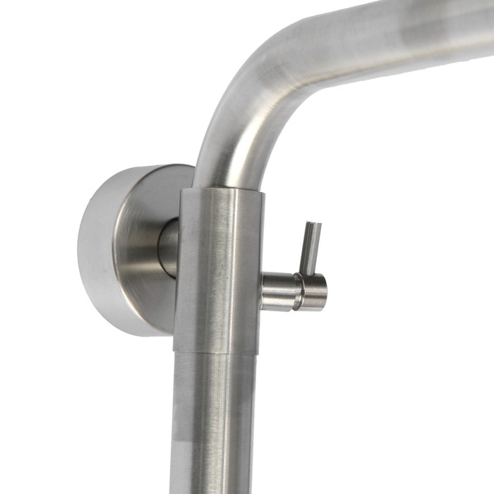 Душевая система ZEIN Z1007, смеситель, тропическая и ручная лейки квадрат, стойка, сатин Душевая система ZEIN Z1007, смеситель, тропическая и ручная лейки квадрат, стойка, сатин