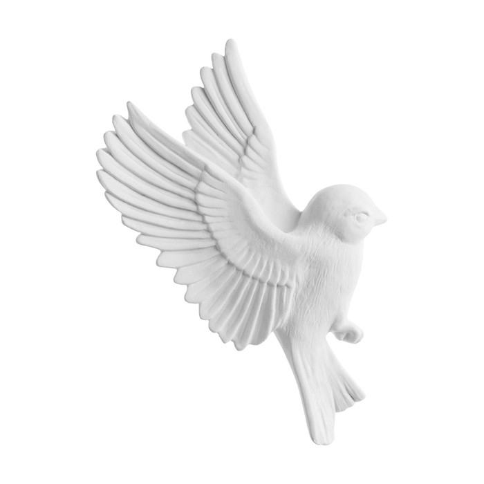 Декорация настенная, гипсовое панно Декорация настенная, гипсовое панно "Птицы" 7 шт, белые