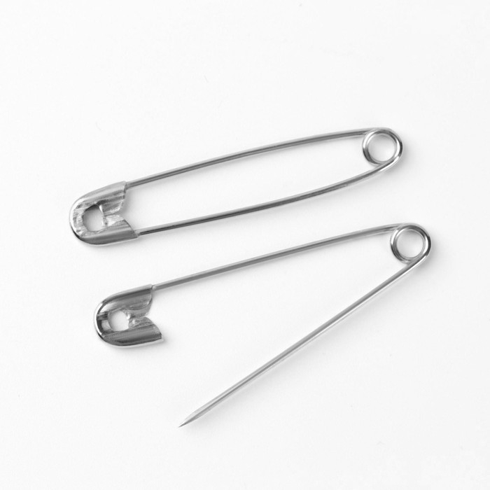 Булавки английские, 55 мм, 10 шт, цвет никель Булавки английские, 55 мм, 10 шт, цвет никель