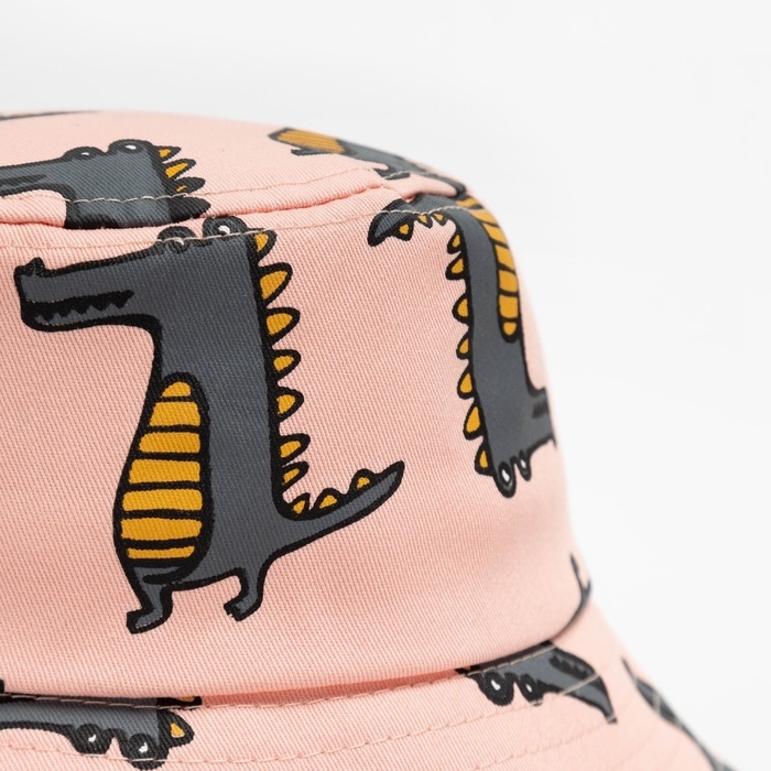 Панама детская MINAKU "Крокодилы", цвет розовый, р-р 52-54