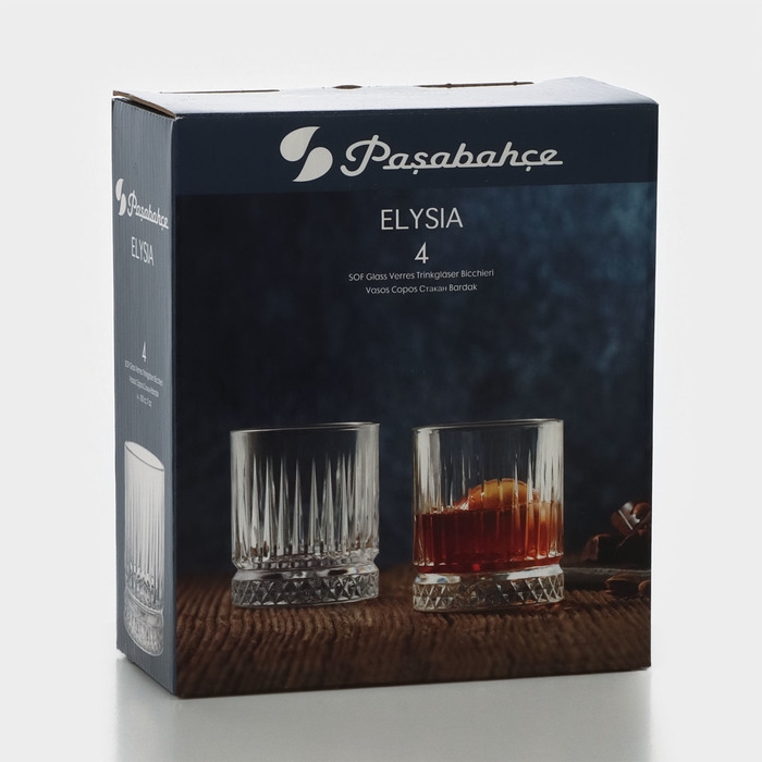 Набор стеклянных стаканов «Элизия», 210 мл, 4 шт Набор стеклянных стаканов «Элизия», 210 мл, 4 шт