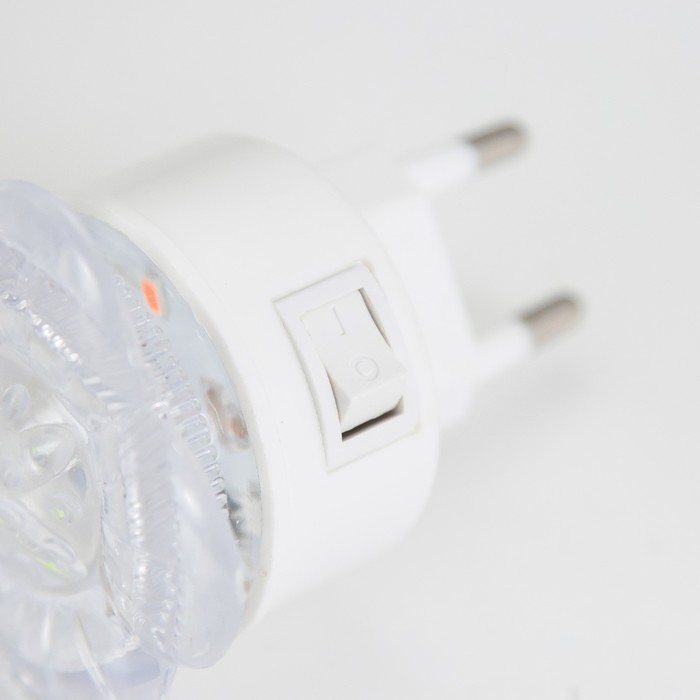 Ночник "Цветок красный" пластик 5,5х5,5х6 см