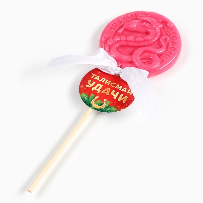 Новый год! Леденец на палочке &laquo;Талисман удачи&raquo;, вкус малина со сливками, 30 г