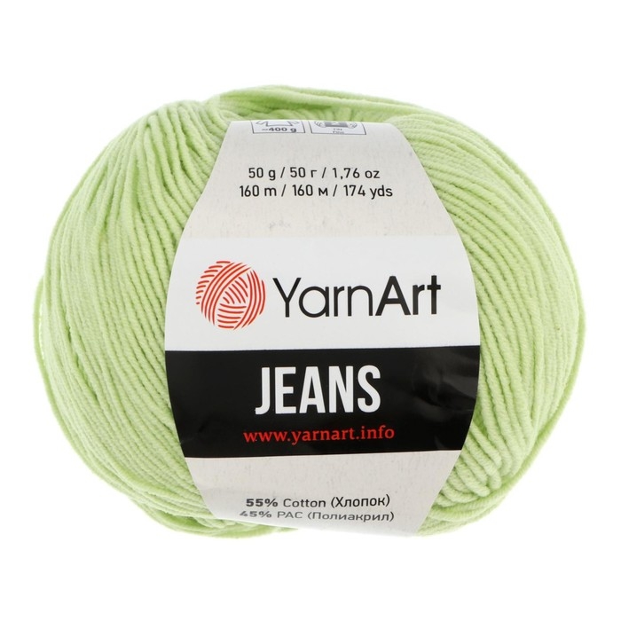 Пряжа Пряжа "Jeans" 55% хлопок, 45% акрил 160м/50гр (11 салатовый)