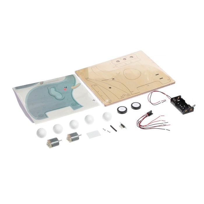 Электронный конструктор «Весёлый слон», 26 элементов, наклейки Электронный конструктор «Весёлый слон», 26 элементов, наклейки