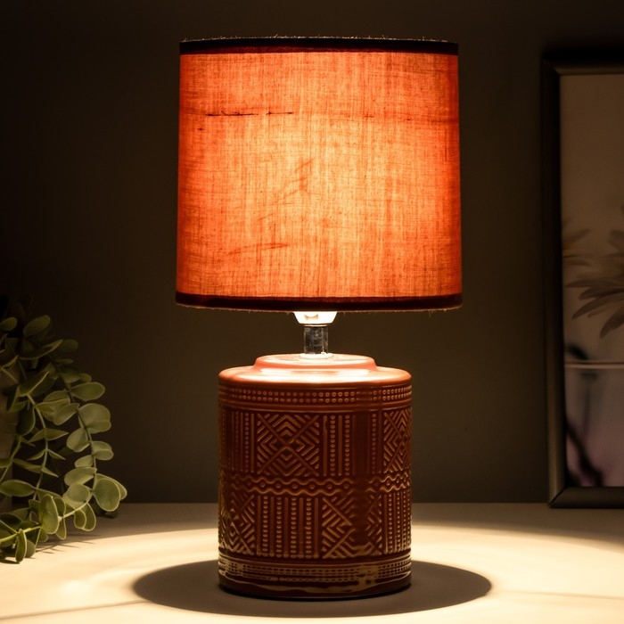 Настольная лампа Берти E14 40Вт терракотовый 15х15х29 см RISALUX Настольная лампа Берти E14 40Вт терракотовый 15х15х29 см RISALUX