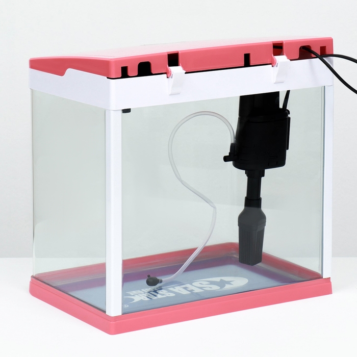 Аквариум SeaStar HX-318F в комплекте: LED-лампа 7 режимов, фильтр, 18 л, красный Аквариум SeaStar HX-318F в комплекте: LED-лампа 7 режимов, фильтр, 18 л, красный