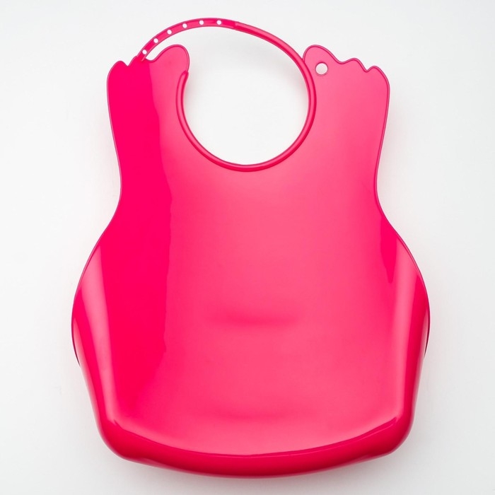 Нагрудник для кормления пластиковый с карманом, цвет красный Нагрудник для кормления пластиковый с карманом, цвет красный