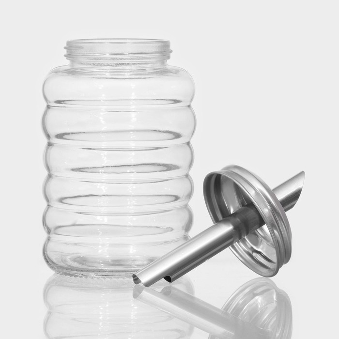 Сахарница стеклянная с дозатором Доляна «Волны», 280 мл, 7×13,5 см Сахарница стеклянная с дозатором Доляна «Волны», 280 мл, 7×13,5 см