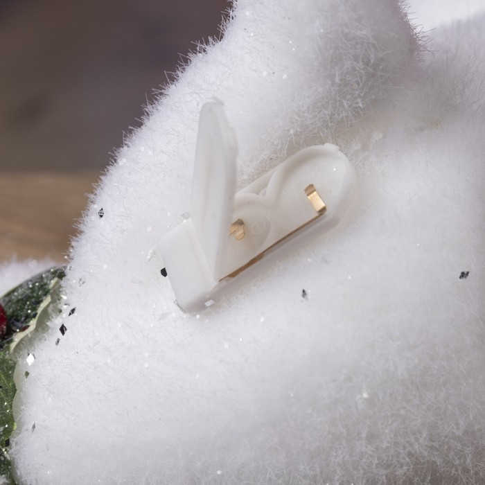 Светодиодная фигура «Мишка» 16 × 17 × 20 см, флок, батарейки CR2032х2 (в комплекте), свечение тёплое белое