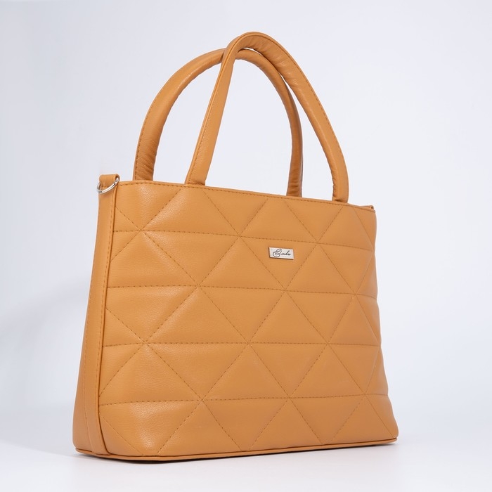 Сумка-тоут Сумка-тоут "Оливи" на молнии, цвет горчичный