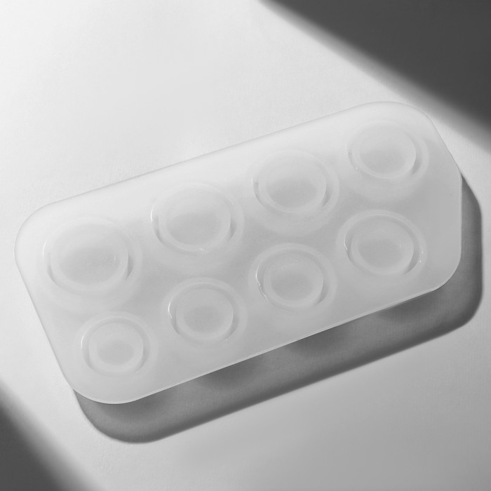 Молд силиконовый для изготовления колец из эпоксидной смолы, 8 форм, размеры колец 15-22