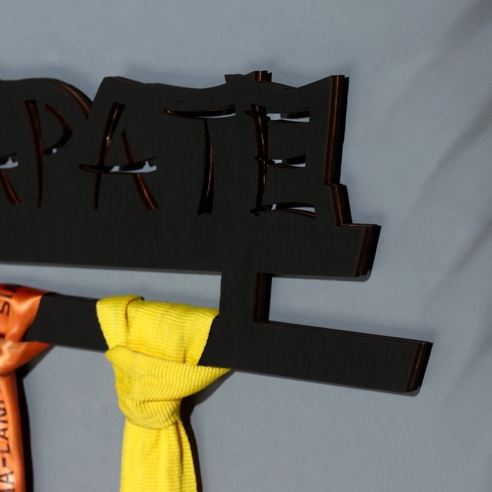 Медальница  Медальница "Карате" чёрный цвет, 28х12 см