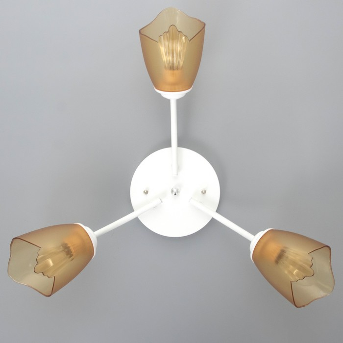 Люстра Оникс 3х15Вт E27 белый-коричневый 50х50х15см BayerLux Люстра Оникс 3х15Вт E27 белый-коричневый 50х50х15см BayerLux