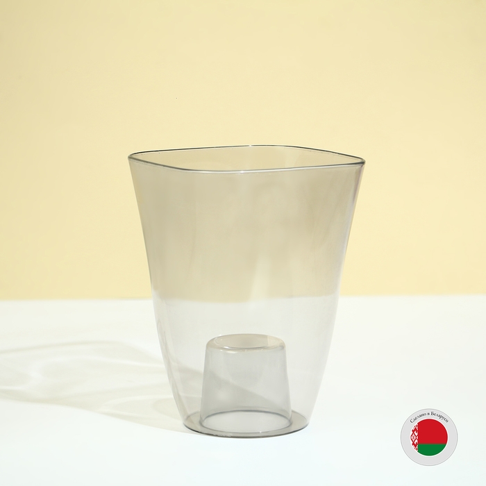Горшок для орхидей, 1,5 л, 13 &times; 17 см, пластик, прозрачно-серый