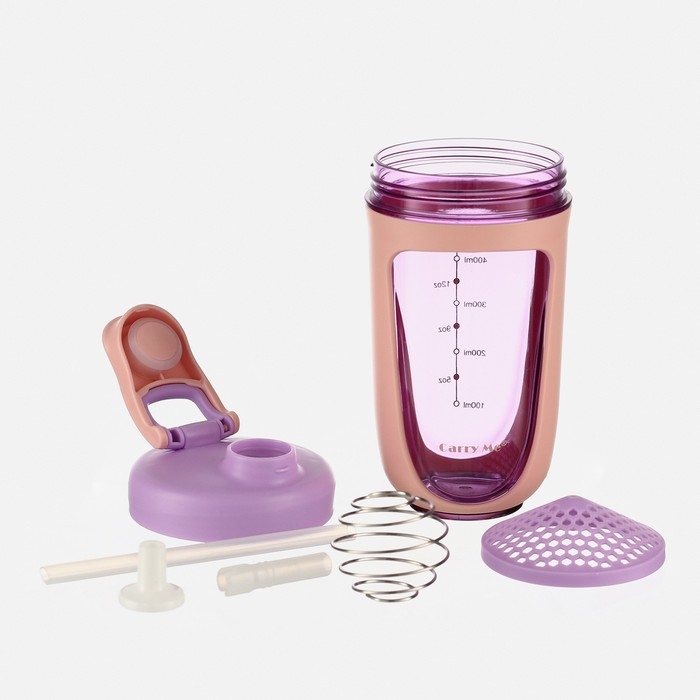 Шейкер, 550 мл, с трубочкой, 18.5 х 9 см, микс Шейкер, 550 мл, с трубочкой, 18.5 х 9 см, микс