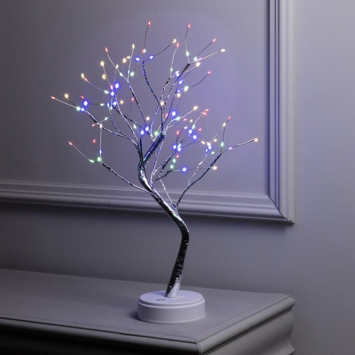 Светодиодный куст «Ива» 45 см, 108 LED, постоянное свечение, батарейки ААх3 (не в комплекте), USB, свечение мульти Светодиодный куст «Ива» 45 см, 108 LED, постоянное свечение, батарейки ААх3 (не в комплекте), USB, свечение мульти
