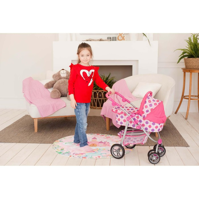 Коляска для кукол зима-лето 2 в 1, регулирует ручка, металлический каркас Коляска для кукол зима-лето 2 в 1, регулирует ручка, металлический каркас