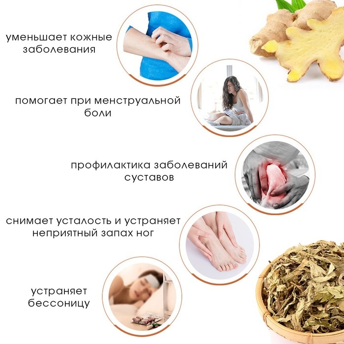 Травяной сбор для запарки ног  Травяной сбор для запарки ног "Полынь и имбирь", набор 5 шт