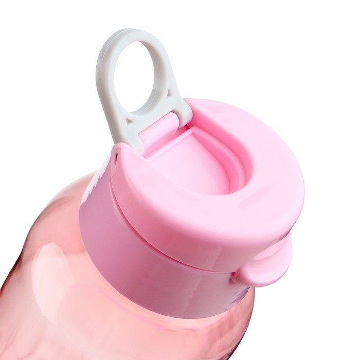 Бутылка для воды спортивная, 650 мл,  Бутылка для воды спортивная, 650 мл, "Флорес", 4.7 х 22 х 7 см, розовая