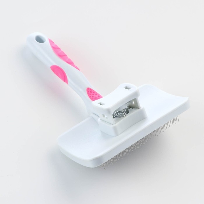 Пуходёрка с самоочисткой без капель увеличенная, 10,5 х 16,5 см, бело-розовая Пуходёрка с самоочисткой без капель увеличенная, 10,5 х 16,5 см, бело-розовая