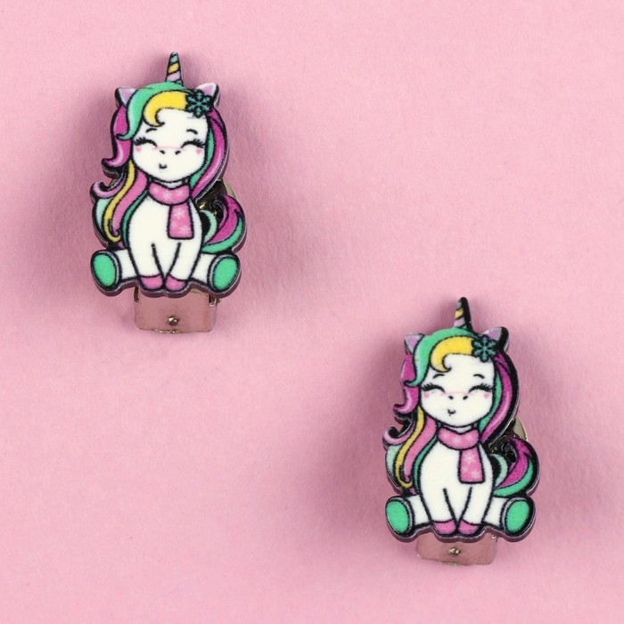 Серьги клипсы детские новогодние «Для настоящей принцессы» на Новый год, 2 х 1 см Серьги клипсы детские новогодние «Для настоящей принцессы» на Новый год, 2 х 1 см