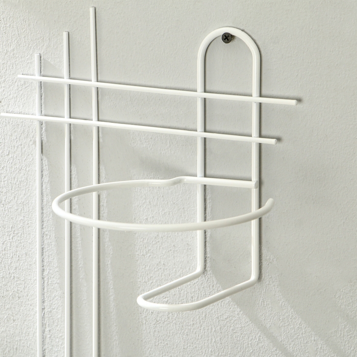 Подвес для кашпо, настенный, d = 16 см, белый, &laquo;Прямая-2&raquo;