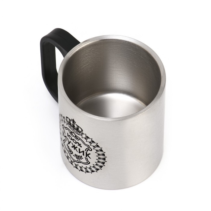 Термокружка, 180 мл, Туризм "Мастер К.100 % Мужик", сохраняет тепло 2 ч, 7 х 9.5 см