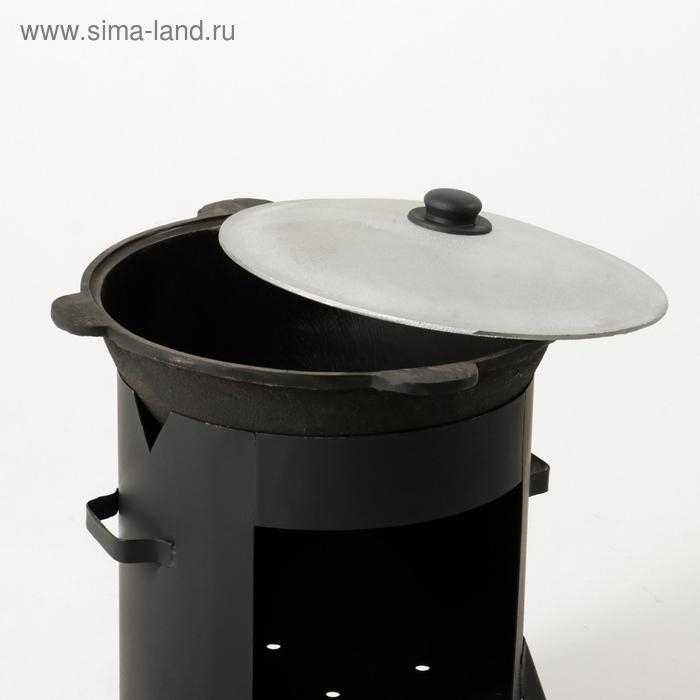 Набор для плова: казан 12л, печь под казан, шумовка 47см Набор для плова: казан 12л, печь под казан, шумовка 47см