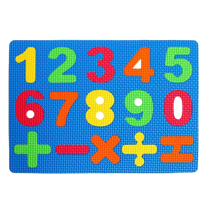 Коврик-пазл «Яркие цифры», цвета МИКС Коврик-пазл «Яркие цифры», цвета МИКС
