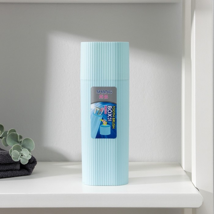 Футляр для зубной щётки и пасты, 19,5×6,5×4,5 см, цвет МИКС