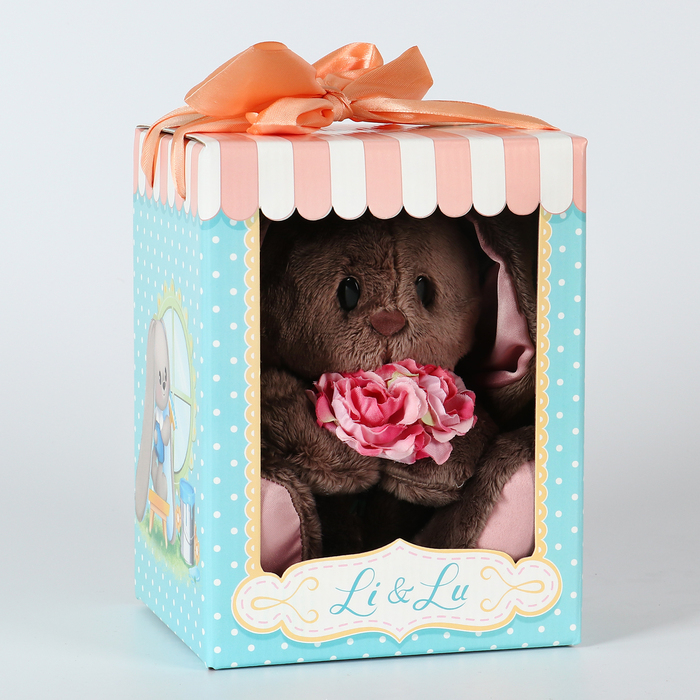 Мягкая игрушка «Li с розовыми цветами», заяц, 25 см Мягкая игрушка «Li с розовыми цветами», заяц, 25 см