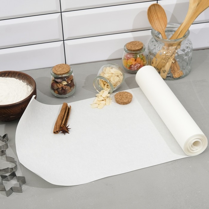 Пергамент силиконизированный, белый, жиростойкий, 38 см х 75 м Пергамент силиконизированный, белый, жиростойкий, 38 см х 75 м