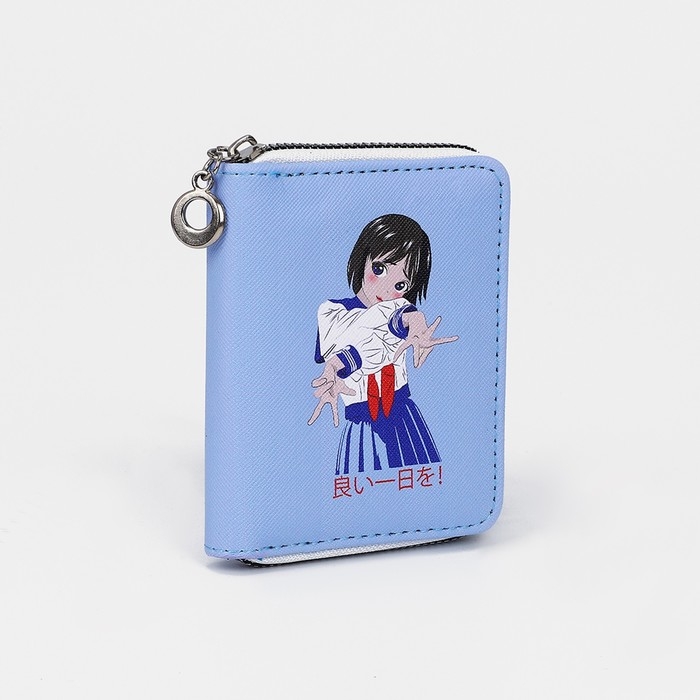 Кошелёк на молнии, отдел для карт, для монет, цвет голубой Кошелёк на молнии, отдел для карт, для монет, цвет голубой