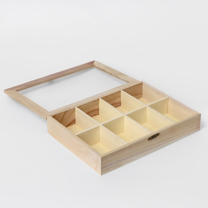 Ящик для хранения чайных пакетиков Доляна «Ахмадабад», 8 ячеек, 24,8×18×4,8 см Ящик для хранения чайных пакетиков Доляна «Ахмадабад», 8 ячеек, 24,8×18×4,8 см