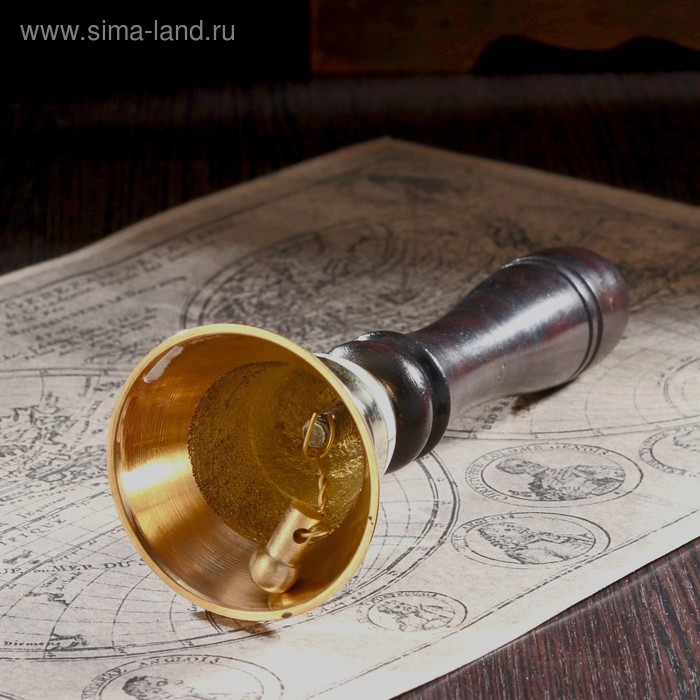 Колокольчик  Колокольчик "Счастье" латунь,дерево 5,5х5,5х15 см