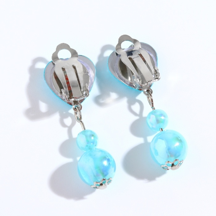 Новый год. Клипсы детские новогодние  Новый год. Клипсы детские новогодние "Сердечки", бижутерия