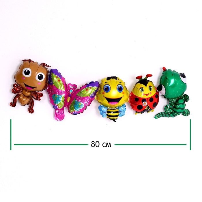 Гирлянда из фольгированных шаров 38 Гирлянда из фольгированных шаров 38" «Весёлые насекомые», 80 см