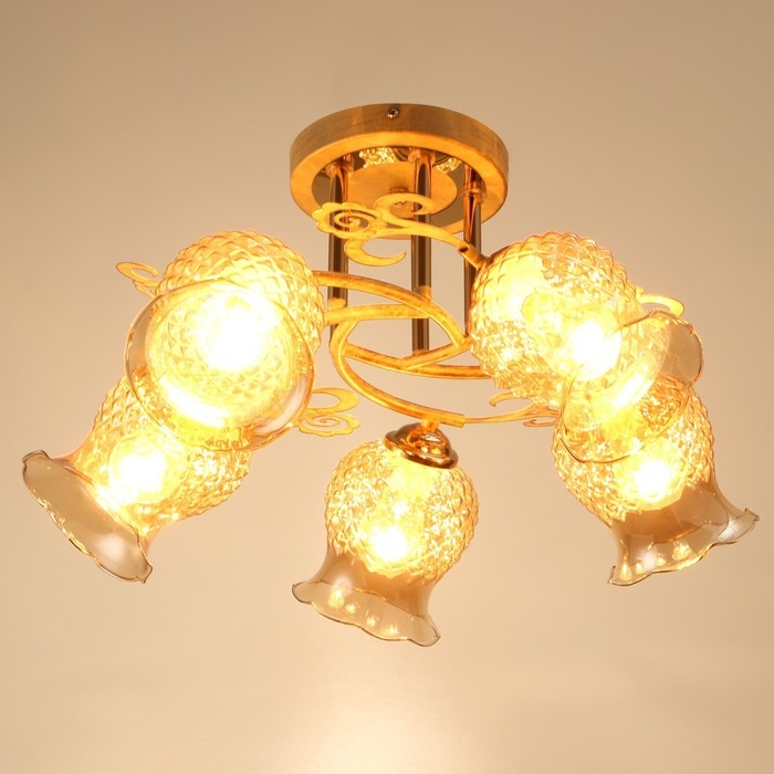 Люстра Люстра "Фрези" 5хЕ27 40Вт золото 58х58х28 см BayerLux