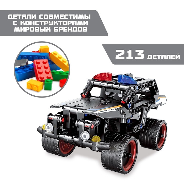Конструктор полицейский внедорожник UNICON Mechanics, инерционный, 213 деталей, 6+ Конструктор полицейский внедорожник UNICON Mechanics, инерционный, 213 деталей, 6+