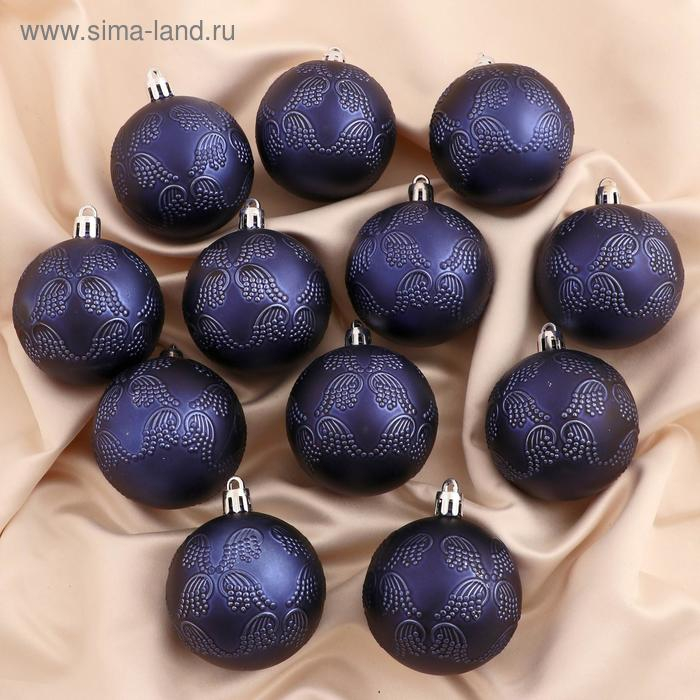 Набор шаров пластик d-6 см, 12 шт Набор шаров пластик d-6 см, 12 шт "Зимняя тайна" микс