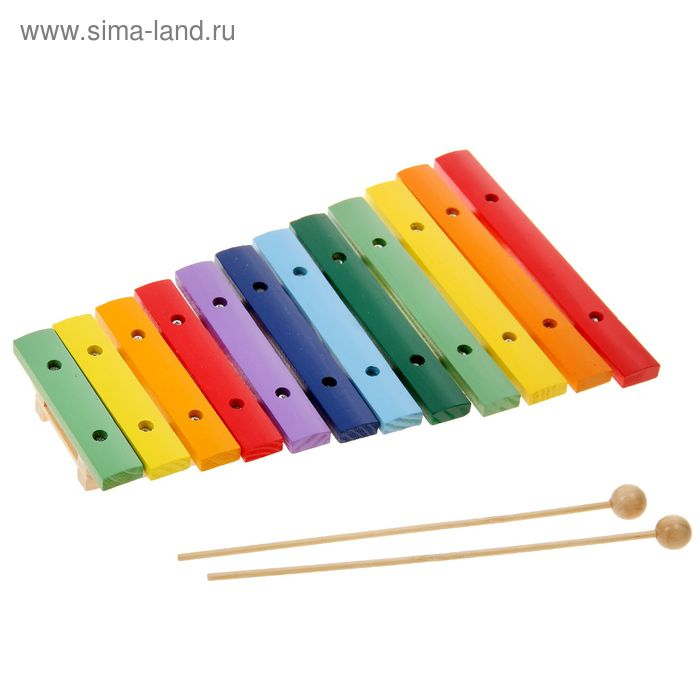 Игрушка музыкальная  Игрушка музыкальная "Ксилофон", 12 тонов, 2 палочки, в пакете