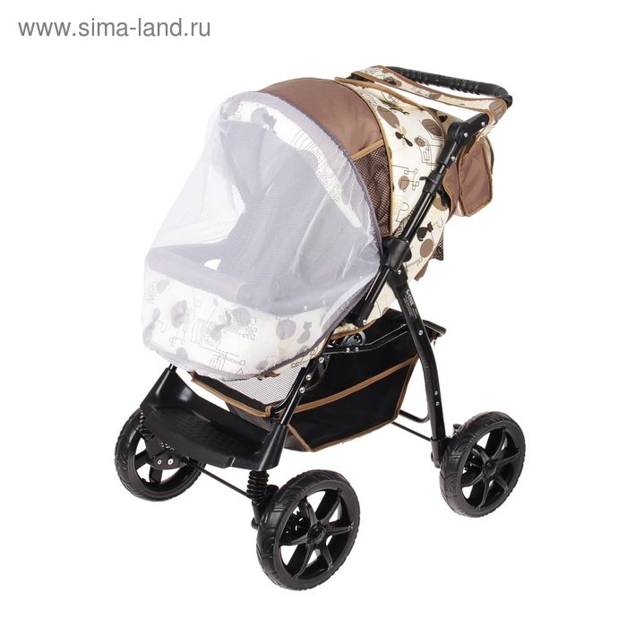 Коляска-трансформер «Гном», пластиковые колёса, оттенки бежевого, рисунок МИКС Коляска-трансформер «Гном», пластиковые колёса, оттенки бежевого, рисунок МИКС