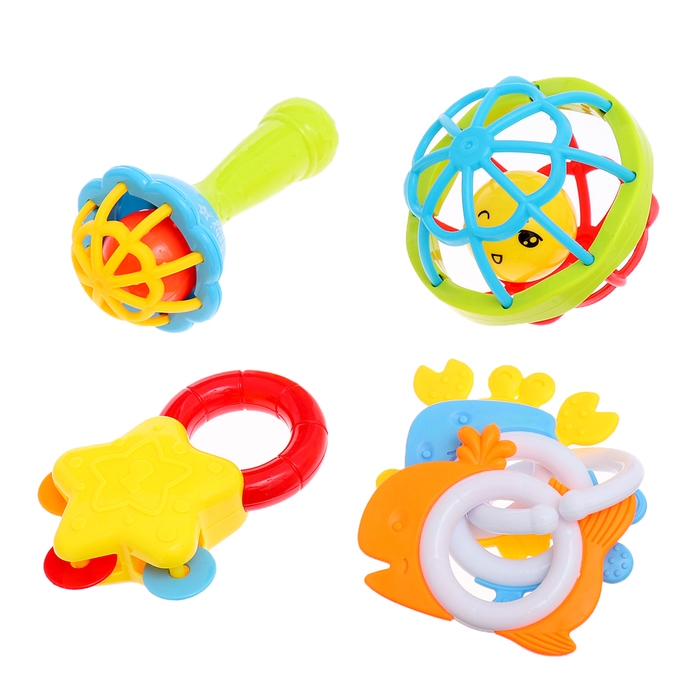 Набор погремушек с прорезывателями для зубов, 7 предметов Набор погремушек с прорезывателями для зубов, 7 предметов