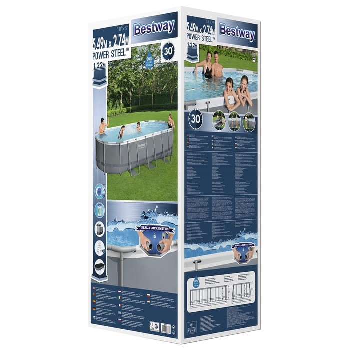 Бассейн каркасный Bestway Power Steel, 549×274×122 см, фильтр-насос, тент, лестница, 56710 Бассейн каркасный Bestway Power Steel, 549×274×122 см, фильтр-насос, тент, лестница, 56710