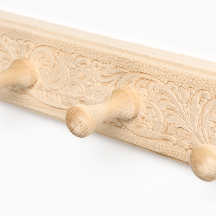 Вешалка Вешалка "Классика" 4 крючка, липа, 35х2,5х6,5 см