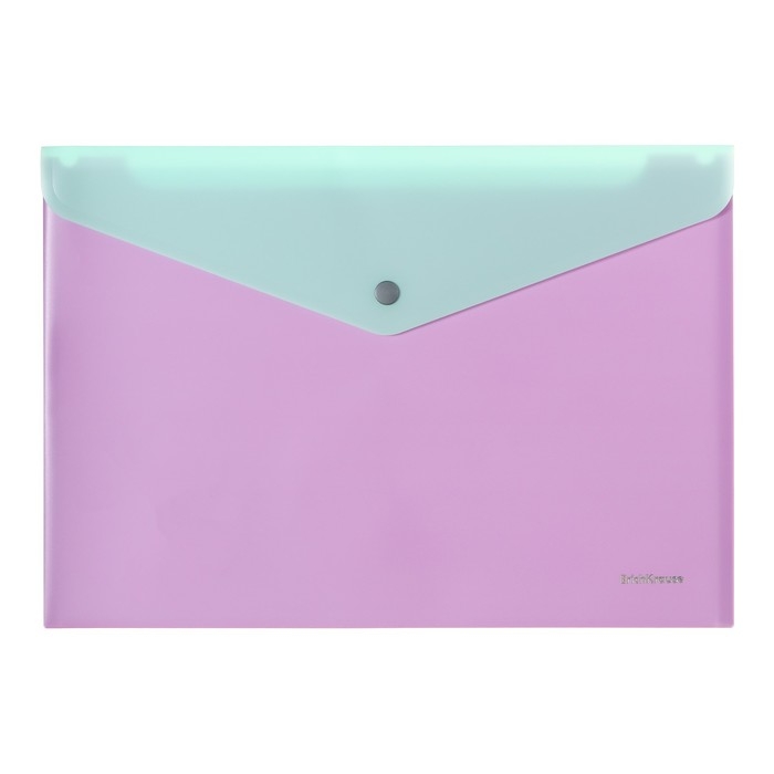 Папка-конверт на кнопке А4, 180 мкм, ErichKrause Папка-конверт на кнопке А4, 180 мкм, ErichKrause "Matt Pastel Bloom", дополнительный карман. непрозрачная, микс
