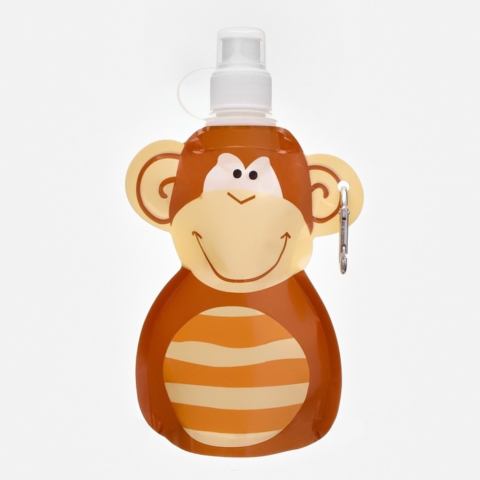 Фляжка для воды, 280 мл, Фляжка для воды, 280 мл, "Обезьянка", на карабине, 22 х 12 см