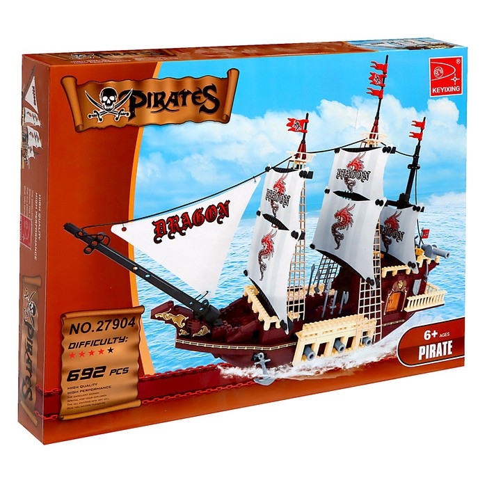 Конструктор Пираты «Дракон с тихого моря», 692 детали Конструктор Пираты «Дракон с тихого моря», 692 детали