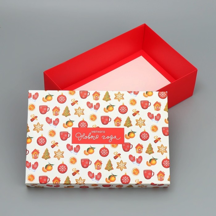 Коробка подарочная новогодняя складная «Уютного Нового года», 30 х 20 х 9 см, Новый год